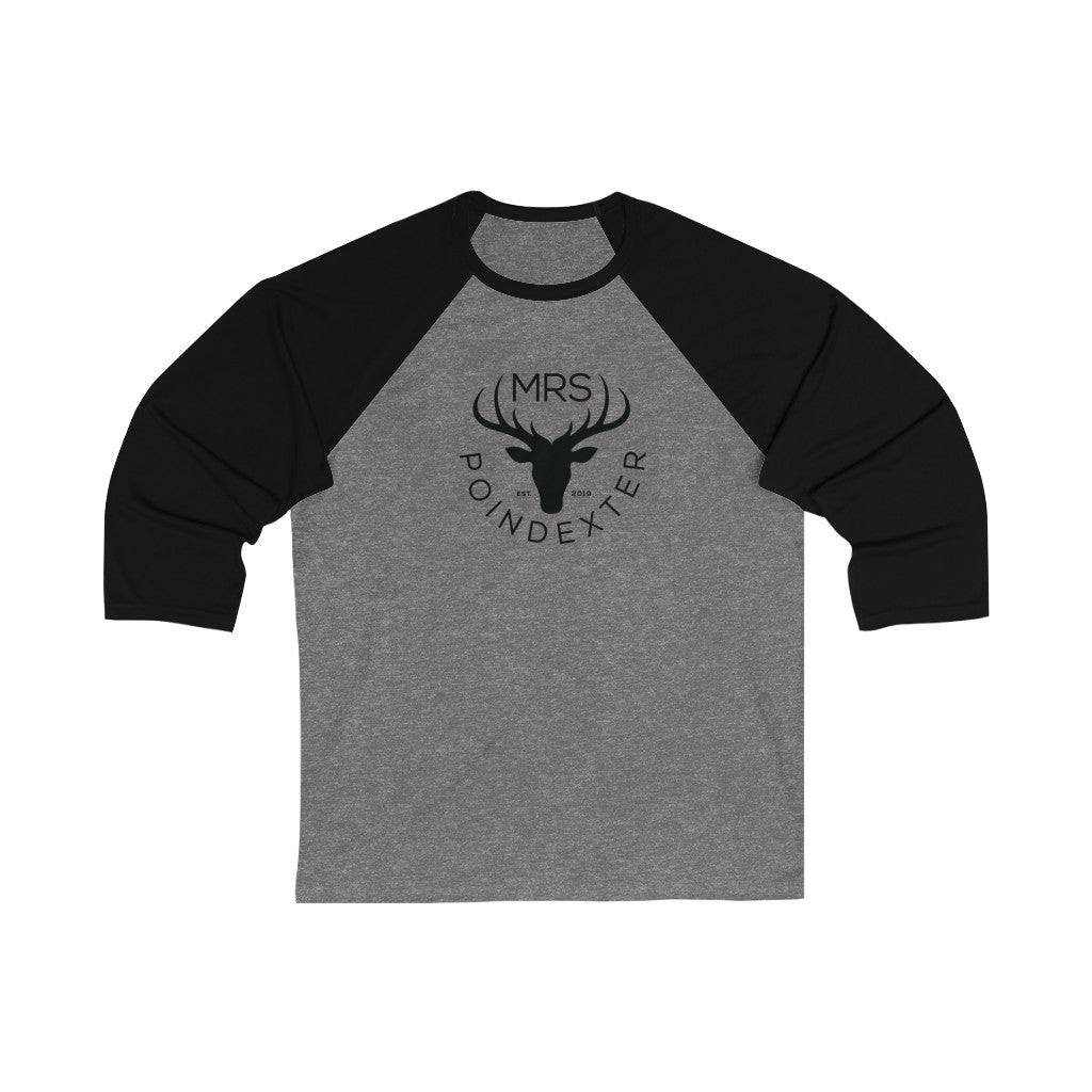 Mrs. Poindexter- Deer - Unisex 3\4 Sleeve Baseball Tee