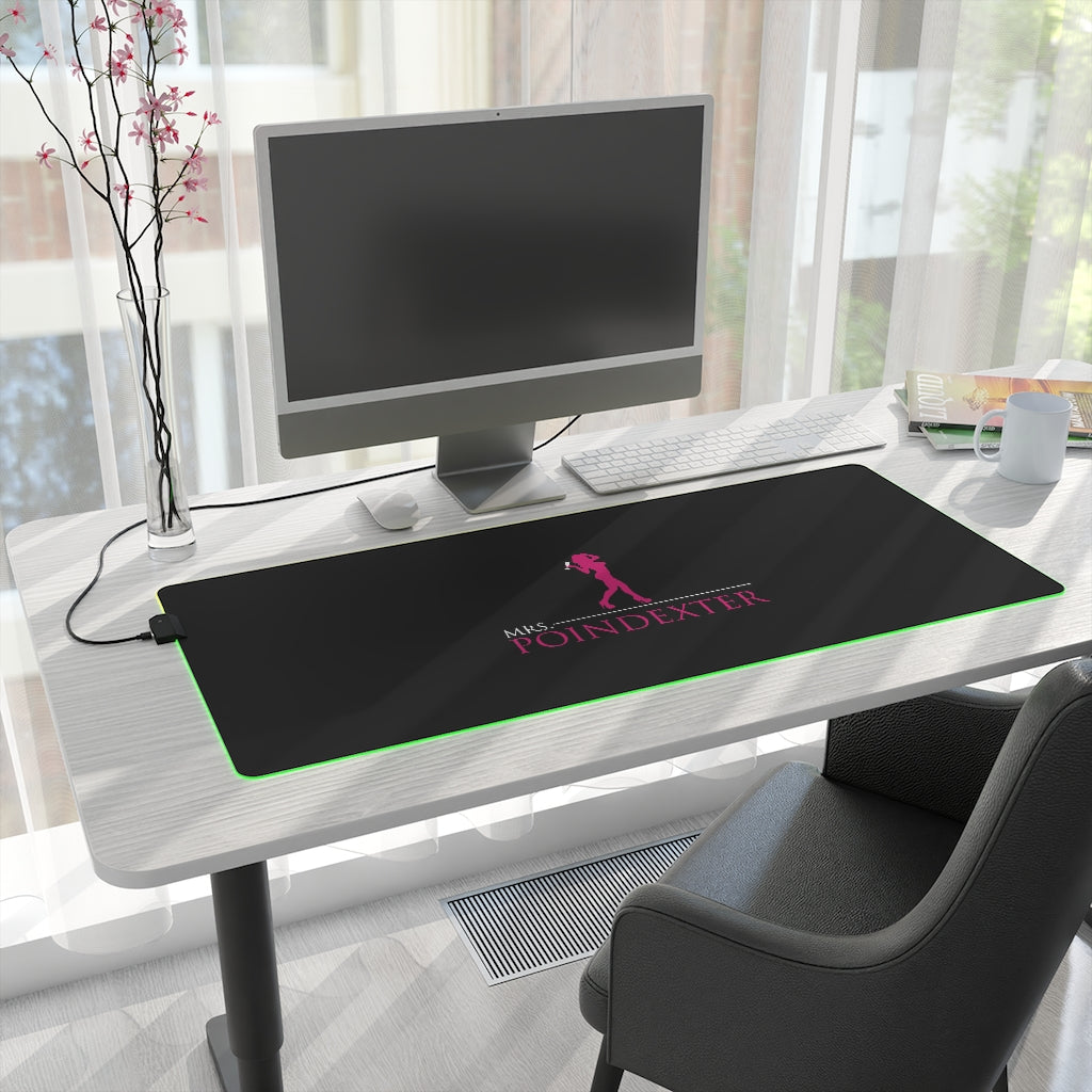 Mrs. Poindexter- Black LED Gaming Mouse Pad