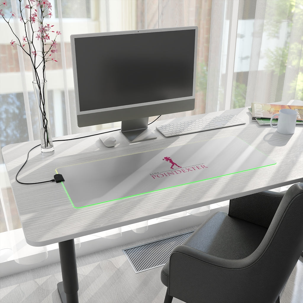 Mrs. Poindexter - White LED Gaming Mouse Pad