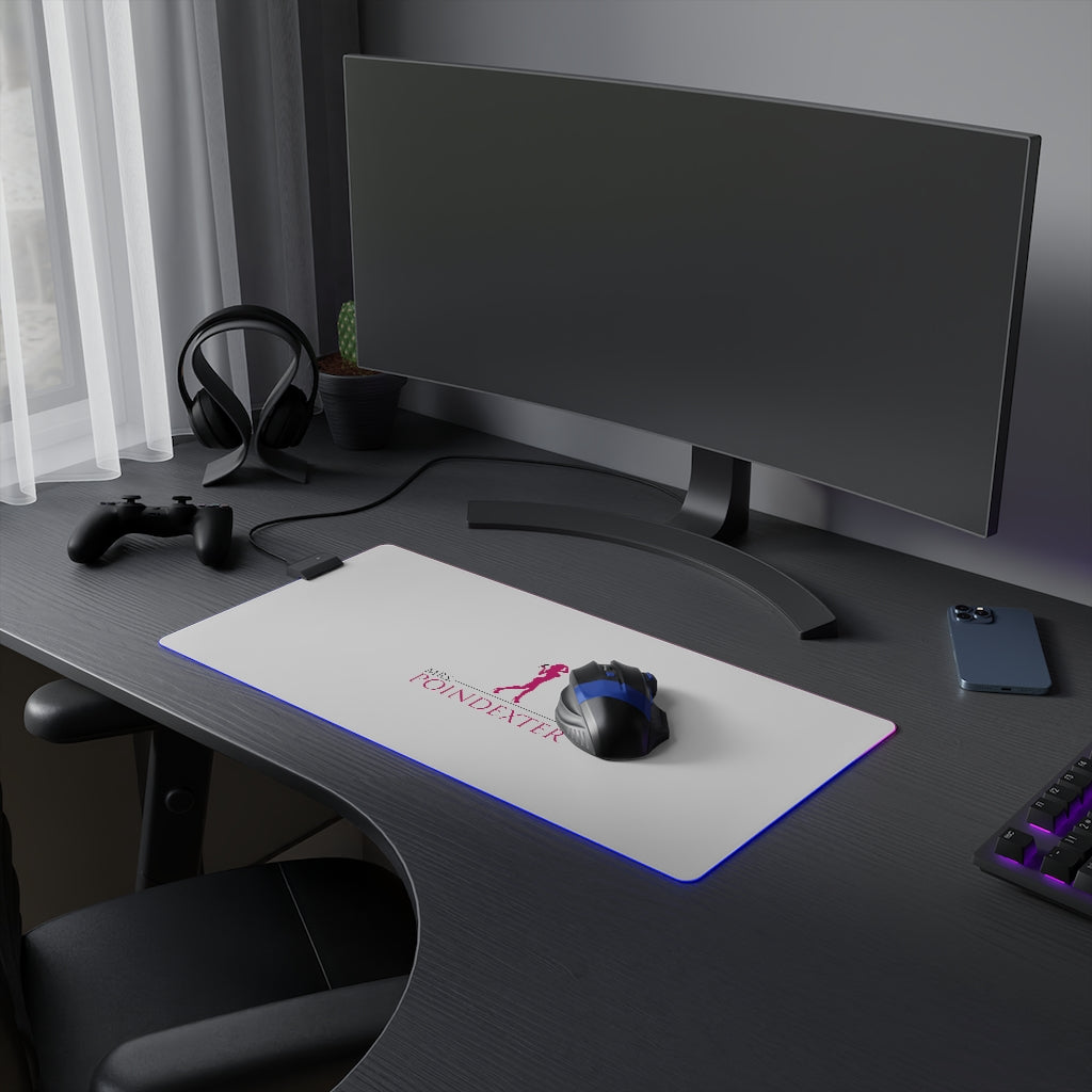 Mrs. Poindexter - White LED Gaming Mouse Pad